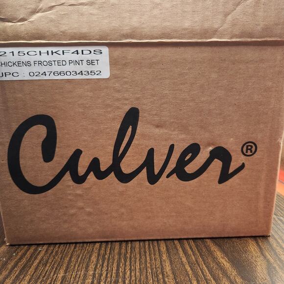 Culver Chicken Frosted Glass Set of 4 | Farmhouse Kitchen Decor - Picture 7 of 7